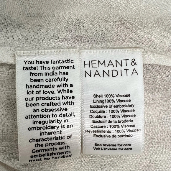 Hemant & Nandita Off the Shoulder Romper Floral Ivory Women's Size XS - Picture 10 of 11